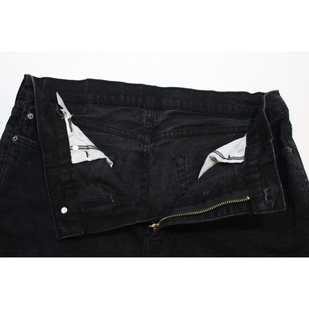 Levis 514 Jeans Mens 36x30 Black Straight Mid‎ Rise Dark Wash Denim